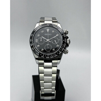 Custom Seiko Mod • Custom Seiko Mod 39.5mm Black Diamond Quartz Chronograph • 39.5mm